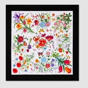 Gucci Printed Flora silk twill carré- scarf